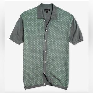 Tie Bar Men's Shirt in Green and Gray